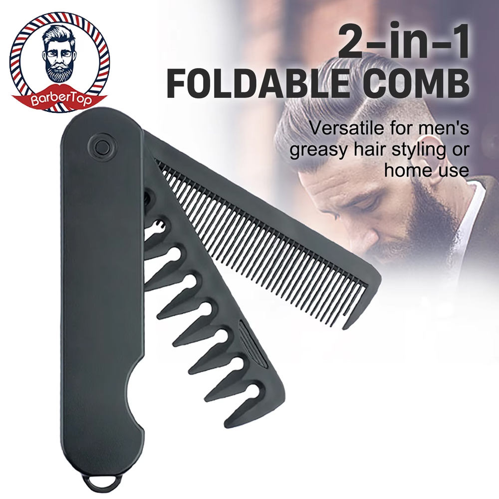 Men'S Grooming Oil - Sisir Saku Lipat Plastik Multifungsi Portabel