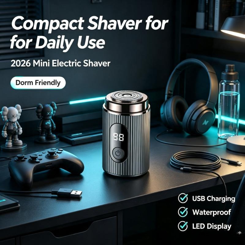 Men'S Grooming Razor Kit - 2026 Alat Cukur Elektrik Mini Portabel