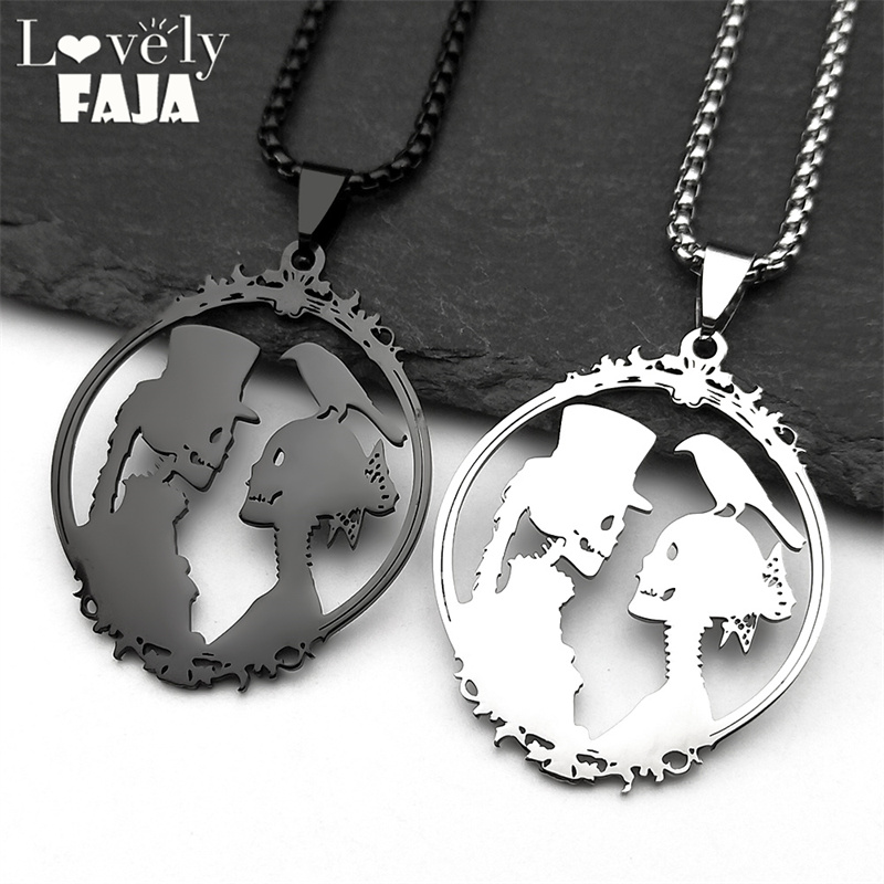 Men'S Grooming Gift Box - Kalung liontin gagak tengkorak baja tahan