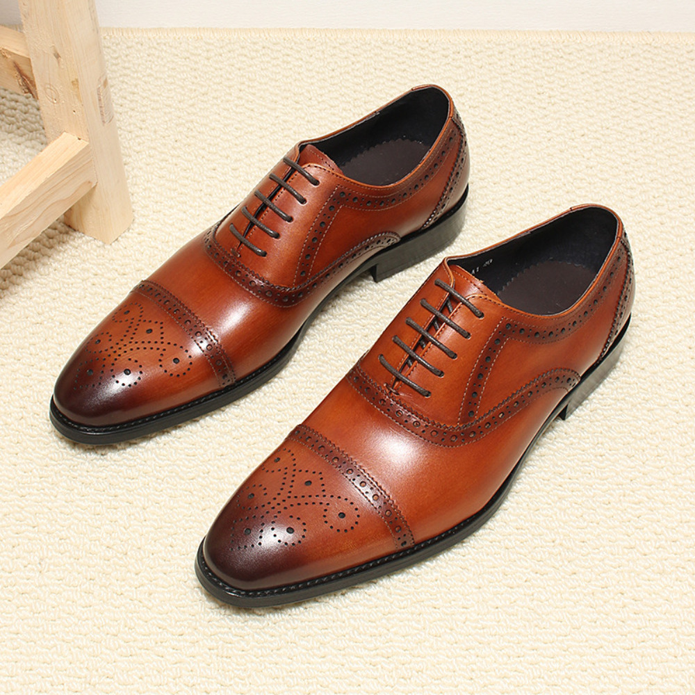 Sepatu Formal Brogue Kulit Asl - Men'S Grooming Oxford ulasan dan harga