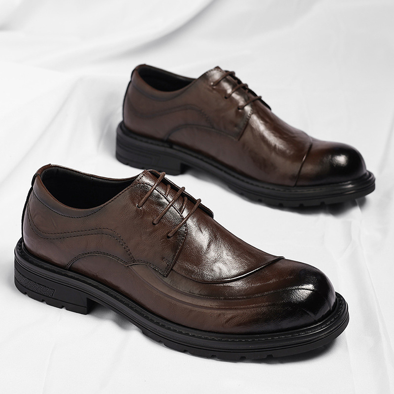 Sepatu Kulit Asli Coklat Mengk - Men'S Grooming Oxford ulasan dan harga