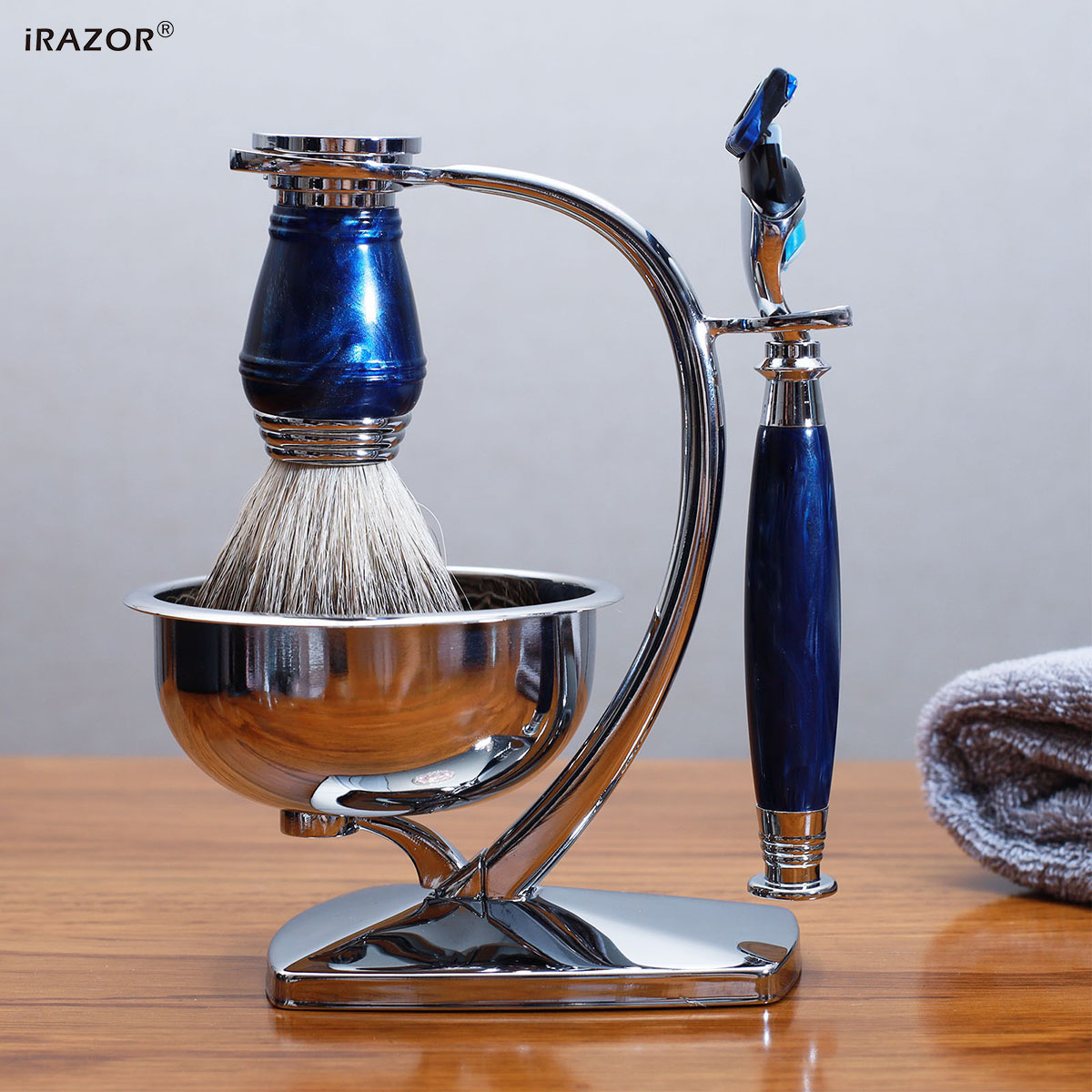 iRAZOR Royal Blue Luxury Men's - Mens Grooming Kit Gift ulasan dan harga